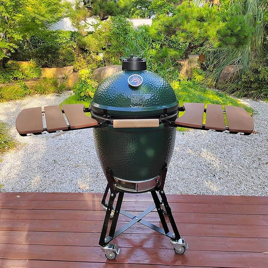 Side Shelves for XLarge Big Green Egg Charcoal Grill Table for XL BGE,New Upgrade Table for Big Size Green Egg Charcoal Grill Accessories