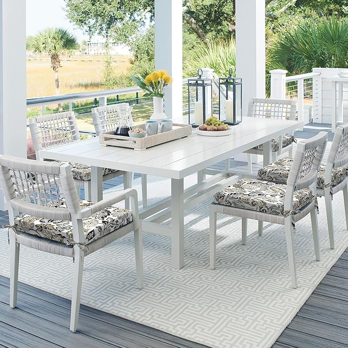 DYTXIII Set of 2 Outdoor Chair Cushions, Water Resistant 18.5"x16"x2" Square Seat Cushion for Patio Dining Chairs, High-Density Replacement Pads for Indoor Outdoor Furniture - Dailey Tan