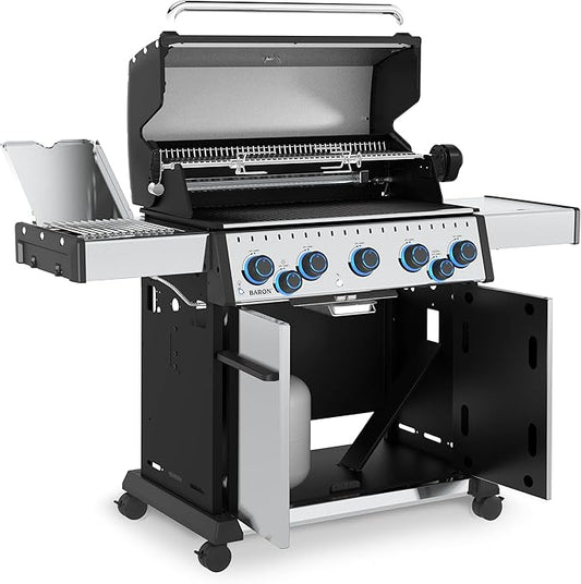 Broil King 678344 Baron S 590 Pro IR 5-Burner Pellet Ready Propane Gas Grill in Stainless Steel with Infrared Side Burner and Rear Rotisserie Burner