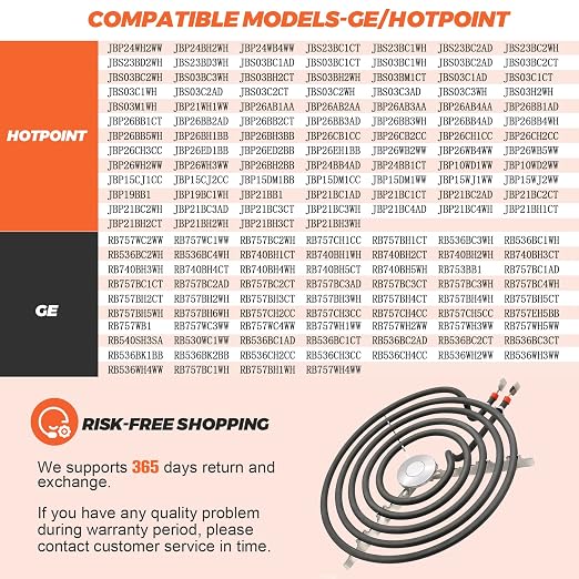 γUpgradedγ 8" WB30T10074 Electric Stove Burner for GE Hotpoint Stove Oven Coil Surface Heating Element Replace CH30T10074 S30T10074 PS243922 AP3186376 JBS07C2WW RBS330DRWW JB258RM2SS by Beaquicy