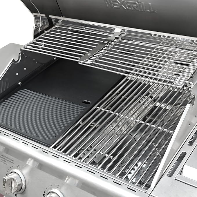 Hisencn 17 Inch Grill Cooking Grate and Griddle Replacement Parts for Nexgrill 4 Burner 720-0830HR 720-0830H 720-0958A 720-0783E, 5 Burner 720-0888N, 720-0888 720-0697 Gas Grill Models