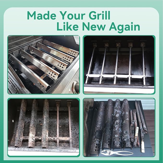 463244819 Grill Replacement Parts for Charbroil Performance 6 Burner 463244819, 463276517, 5 Burner 463347519, 4 Burner 463342119, 463347017, G470-5200-W1 Burner, G470-0004-W1A Heat Plate, Crossover