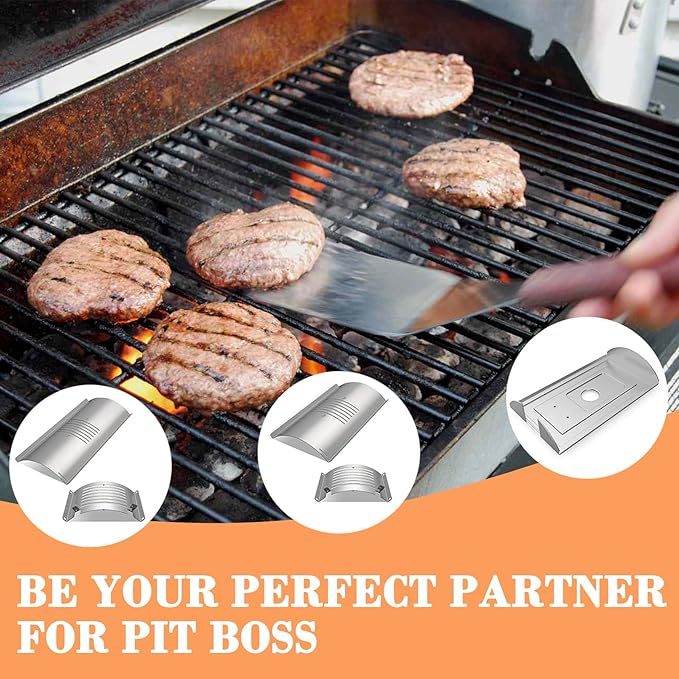 PB820 Flame Broiler Replacement Parts Kit for Pit Boss PB850 Series Pellet Grill Accessories, Adjustable Flame Broiler Slide Cover & Bottom Kit for Pit Boss 820D3, 850PS2, Heavy-duty Steel Grill Parts