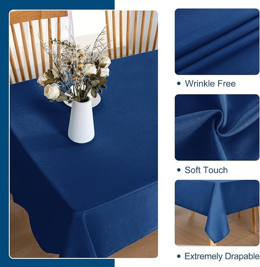 DWCN Rectangle Tablecloth - 54 x 80 Inch - Waterproof Stain and Wrinkle Resistant Washable Table Cloth, Decorative Fabric Table Cover for Kitchen Dining Room Party and Outdoor Use, Royal Blue