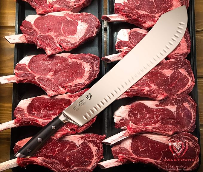 Dalstrong Bull Nose Butcher Knife - 14 inch - Gladiator Series Elite - High Carbon Premium German Steel - Black G10 Handle - Meat BBQ Knife - Sheath Included - NSF Certified