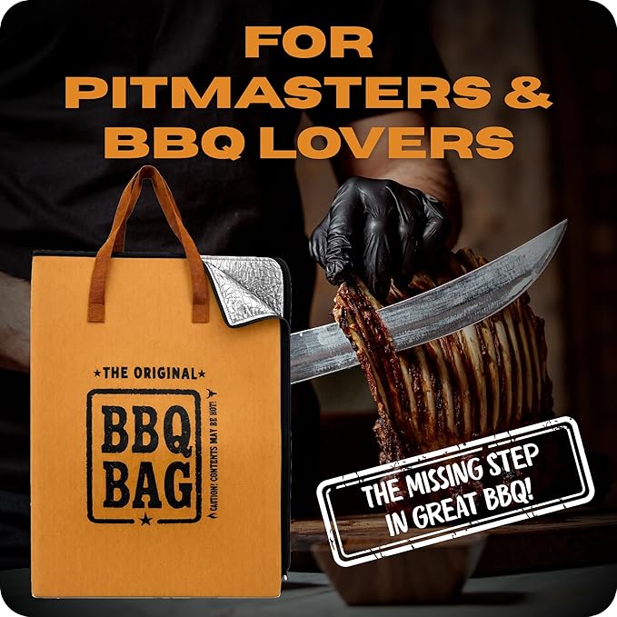 The Original BBQ Bag - Insulated BBQ Meat Resting Bag, Portable Barbecue Brisket Carry Bag with Butcher Paper, Washable Thermal Storage for Transporting Smoked Meats
