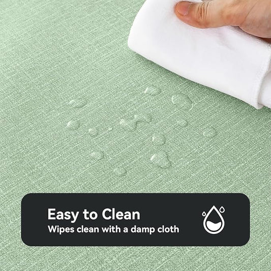 Romanstile 100% Waterproof PVC Tablecloth Rectangle, Oil Spill Proof Stain Resistant Vinyl Table Cloth, Wipe Clean Plastic Table Covers for Kitchen/Dining/Parties - 54 x 78 Inch, Sage