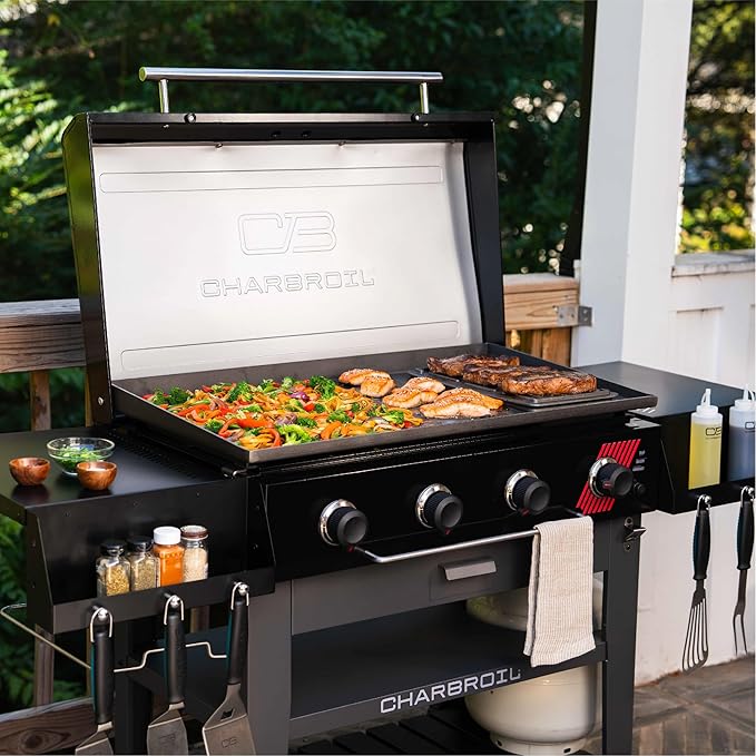 Charbroil 36" Performance Series Deluxe Propane Gas Griddle with Cart 4 Burner Flat Top Grill, Black - 463285924