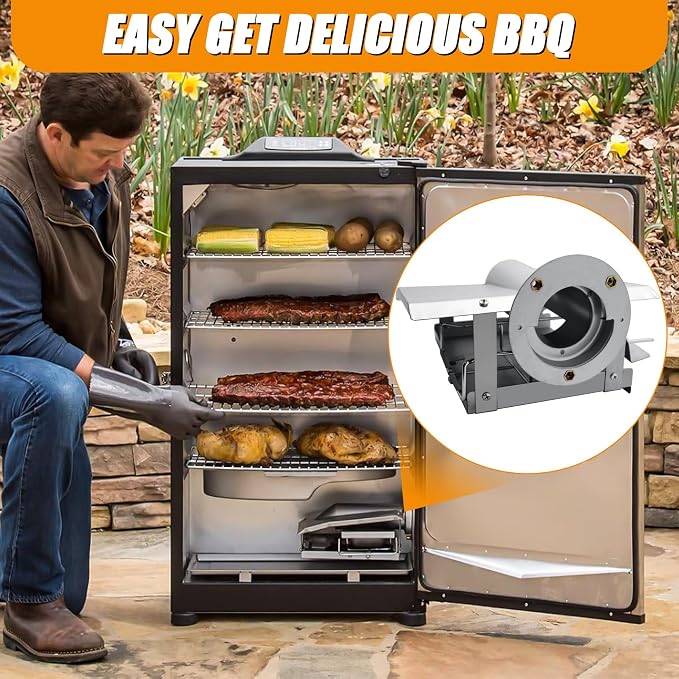 Wood Chip Housing Kit Replacement for Masterbuilt Digital Electric Smokers, Housing for Wood Chip Tray and 2" Diameter Loader, Replacement Parts 9907170027 for 20071117, MB20070619, MB20071117 etc.