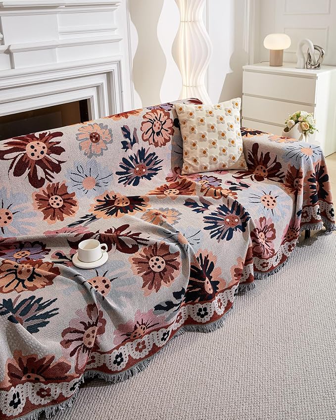 AIVIA Couch Cover Sheet Blanket, Oversized Covers for 3-4 Cushion High Backrest Sofa, Extra Large Furniture Decoration Slipcovers, L Shape U-Shaped Sectional Protector for Cats Dogs Washable