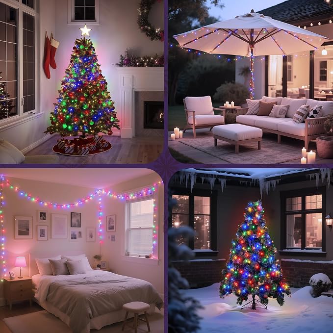 WBao Christmas Lights Indoor Outdoor 800LED 272ft, Super Bright LED Christmas String Lights with UL Certified, 8 Lighting Modes, Timer, Memory & Waterproof for Trees, Patio, Party Decor, Multicolor