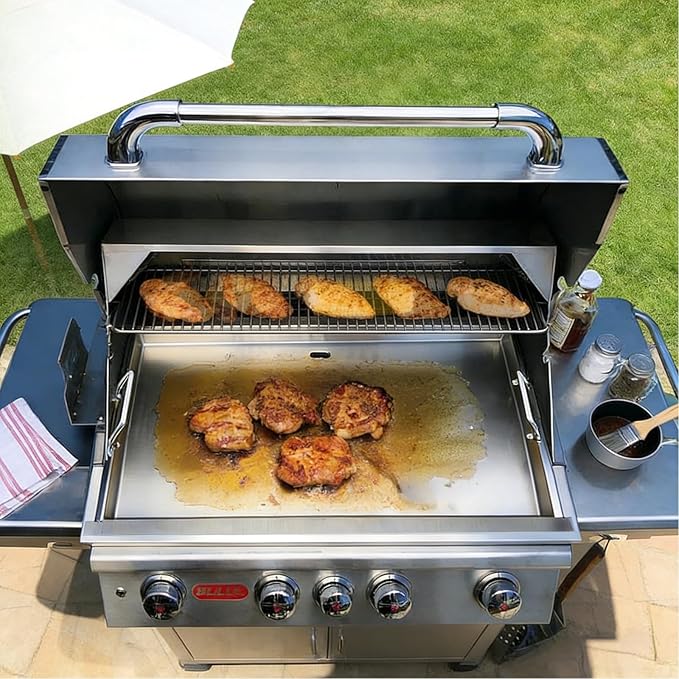 16517 Flat Top Griddle Insert for Bull Grill 4 Burner Angus 41628 47628 41629, Stainless Steel Griddle Plate for Outlaw 30" 26039 26038, for Bull Premium 18248 18249, Lion L75000 Grill Parts