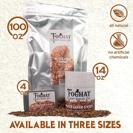 Cocktail Smoker Wood Chips - 14oz Nutcracker Sweet Walnut, Pecan & Cinnamon Shavings for Smoker, Whiskey & Drink Infuser Kit - Culinary Wood Smoking Chips for Cocktail Smoke Gun & Drink Smokers