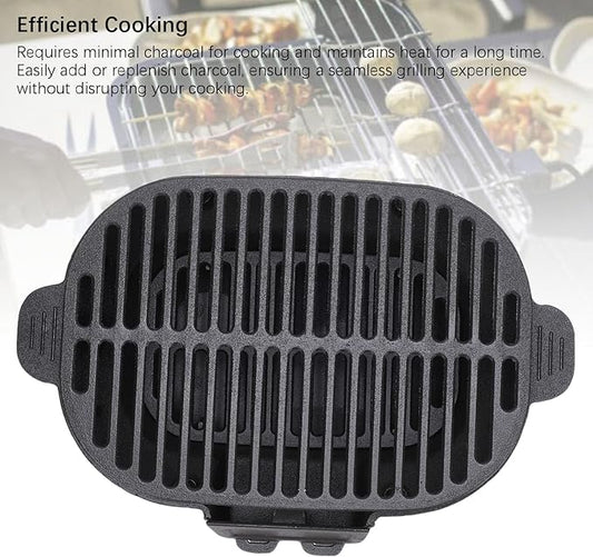 Small Hibachi Grill, Portable Charcoal Grill, Even Heat Distribution, Japanese Yakitori Camping Grill for Camping Backyard Barbecue Cooking