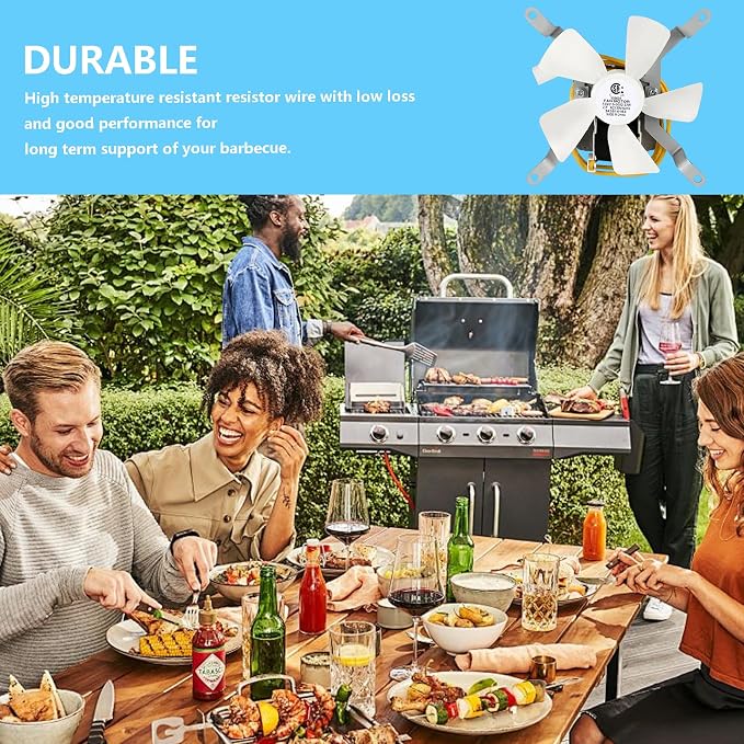 Subody Cldkz Replacement Induction Fan Kit, High Temperature Resistant Grill Induction Fan, Compatible with Traeger, Pit Boss, Camp Chef Wood Pellet Grill Smokers