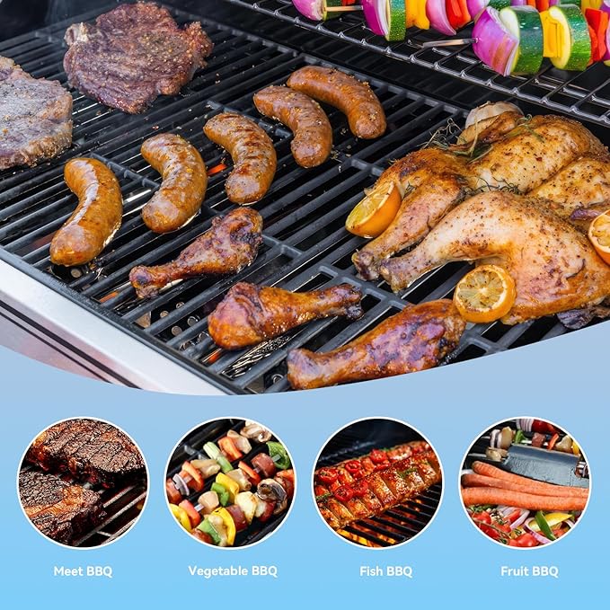 17" Grill Grates for Charbroil Performance 5 Burner 463448021 463449021 463450022 463451022 463455021 463458021, Cast Iron Replacement Parts for Charbroil 463448021, G426-0004-W1 G426-0005-W1