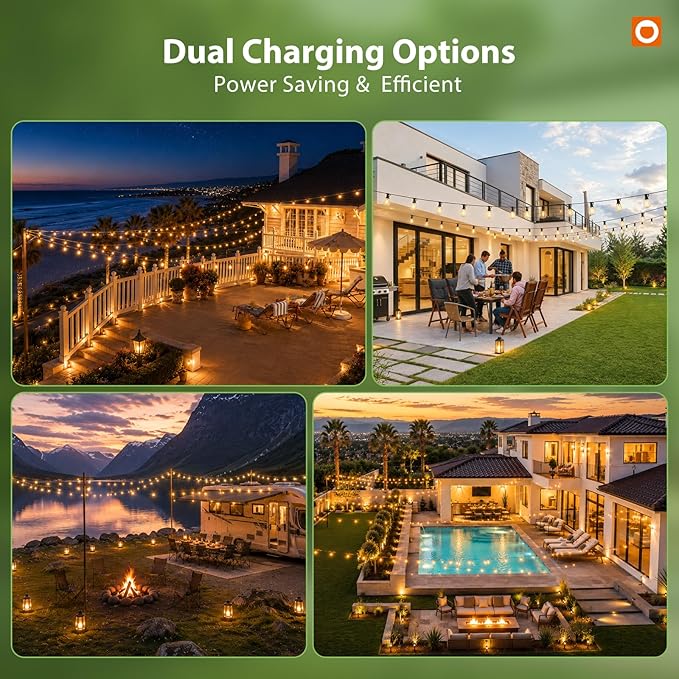 addlon 198(192+6) FT Solar String Lights Outdoor Waterproof with Remote, 96+8 LED Shatterproof Bulbs, Dimmable & Timable, Solar Lights Outdoor, Patio Lights for Garden,Backyard,Party,Camping Decor