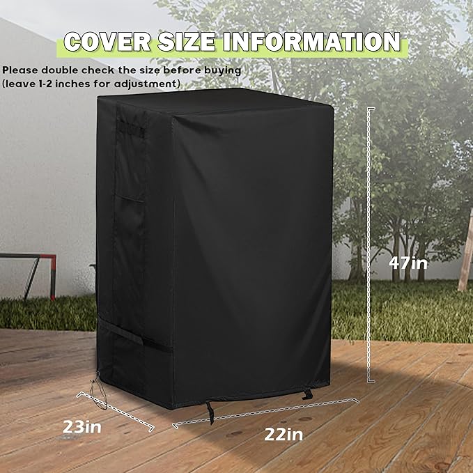 Smoker Cover for Pit Boss PBV3G1 Smoker Grill, Outdoor Grill Cover for Pit Boss Vertical Smoker Grill-23 L x 22" D x 47" H
