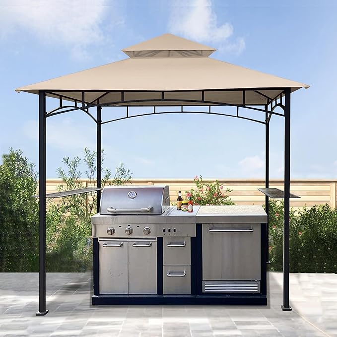 SCOCANOPY Grill Replacement Canopy BBQ Gazebo Top Compatible with Aldi Gardenline Belavi Shoprite Grill Gazebo,for Model Number: 43472,812576,822694,31937-17,21581,(Light Beige)