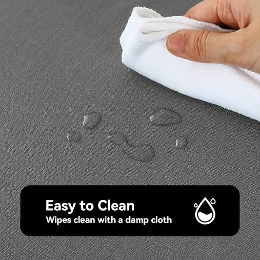 Romanstile 100% Waterproof PVC Tablecloth, Rectangle Oil Spill Proof Stain Resistant Vinyl Table Cloth, Wipe Clean Plastic Table Covers for Kitchen/Dining/Parties - 60 x 102 Inch, Dark Grey