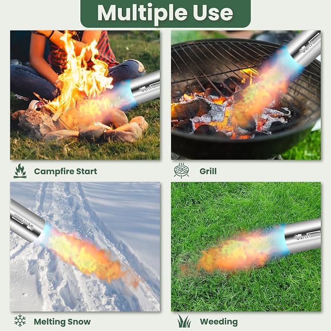 ARTFLAMM Propane Torch Weed Burner Kit with Storage Bag, Torch Gun for Outside with 10 FT Hose, Self Igniter Weed Flame Torch for Fire Pit, Roofing, Melting Snow and Ice