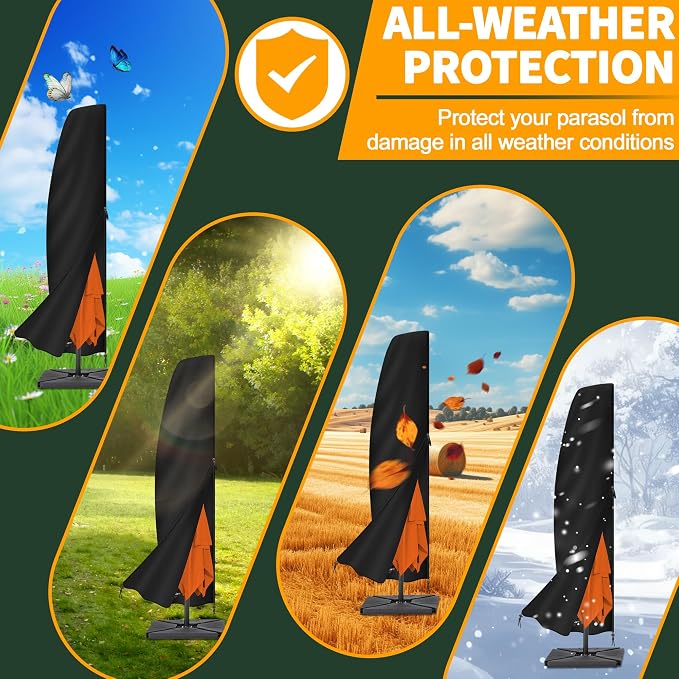 Enzeno Umbrella Covers for Patio Umbrellas 9-13 Feet,Oxford Fabric Outdoor Umbrella Cover Waterproof UV-Resistant Protection for Offset Umbrella & Parasol (Fits Cantilever Umbrella up to 9′S/13′R)