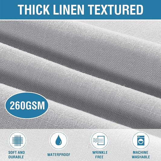 H.VERSAILTEX Linen Textured Table Cloths 54 x 70 Inch Premium Solid Tablecloth Spill-Proof Waterproof Table Cover for Dining Buffet Feature Extra Soft and Thick Fabric Wrinkle Free, Grey