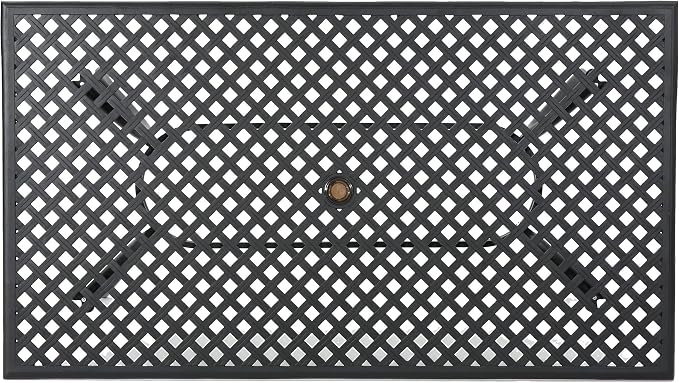 Christopher Knight Home Cayman Cast Aluminum Rectangle Table, Black Sand