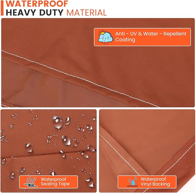 Grill Cover for Pit Boss Pro Series Triple-Function Combo Grill PB1100PSC1 PB1100PSC2 Sportsman PB1230 Wood Pellet/Gas Combo 1230 PB1230SP PB1230G, PB 67364-600D Fade Resistant Grill Cover, Brown