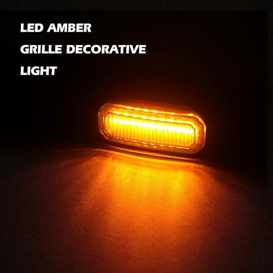 Maiker Amber LED Grille Lights Compatible with 2024-2025 Jeep Wrangler JL JLU & Gladiator JT Original Factory Grille, 5PCS Front Grille Marker Lights
