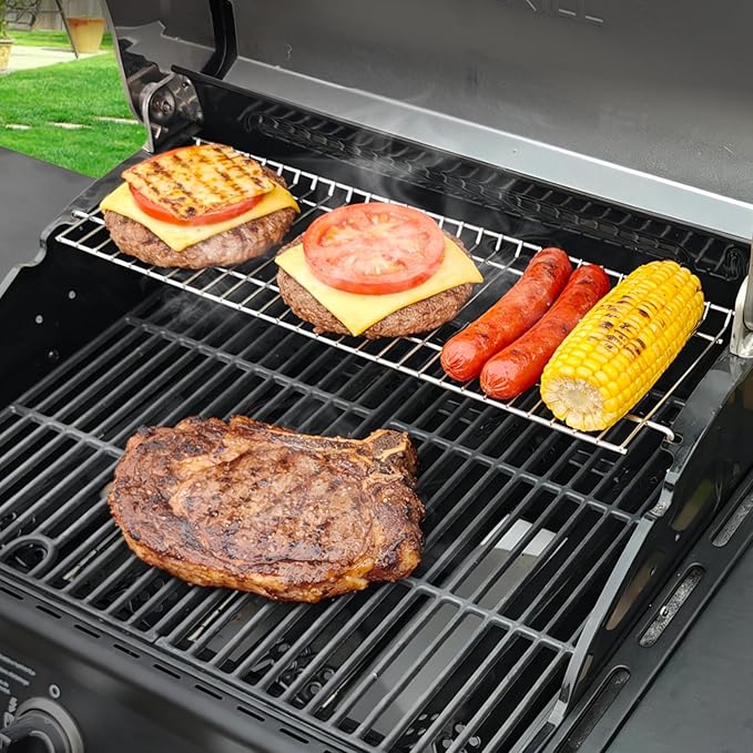 Utheer Stainless Steel Warming Rack for Nexgrill 4-Burner 720-0925 Gas Grills, Fits Nexgrill 720-0925P 720-0925PA 720-0925PG, 23.8" × 7.2" Top Warming Grate Replacement