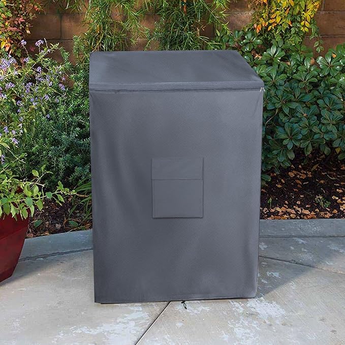 Deep Freezer Covers for Outside,Heavy Duty 600D Durable Chest Freezer Cover Waterproof,Outdoor Freezer Covers for Outside 5.0 Cubic Feet Chest Freezer,Top with Zipper to Open(28"W x 23"D x 34"H,Grey)