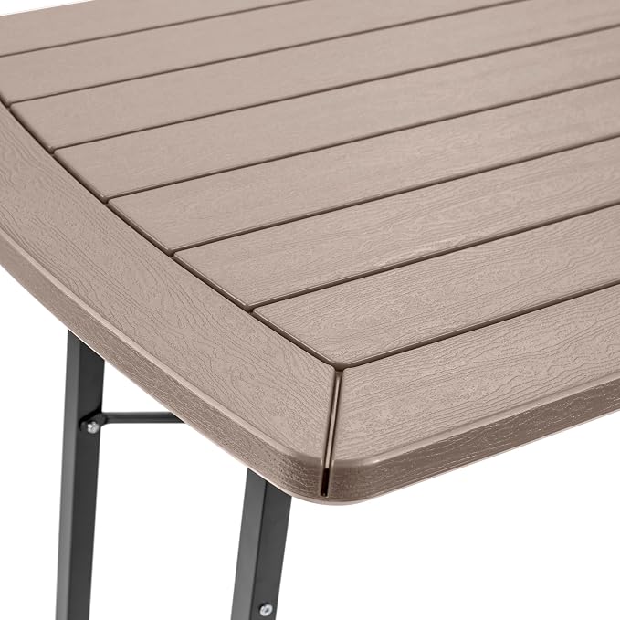 OEF Furnishings Heavy Duty Blow Molded Folding Picnic Table - Brown, Brown Frame
