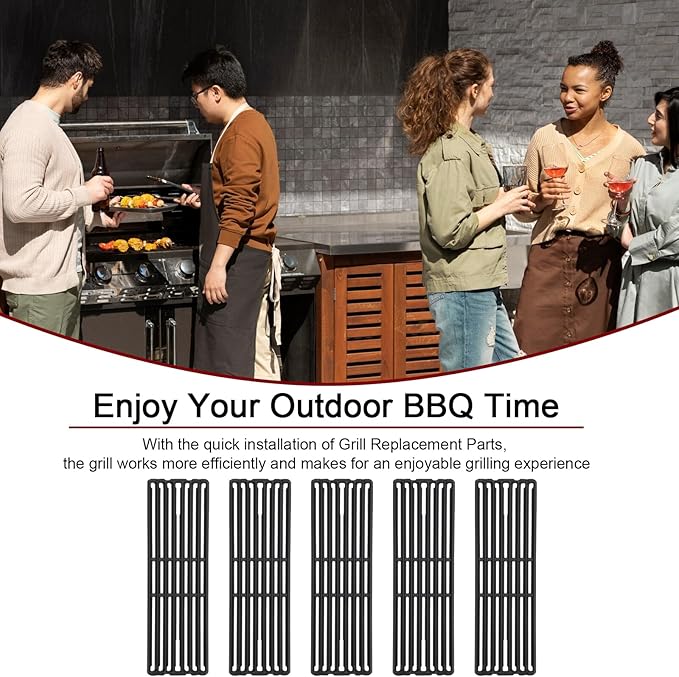 Hiorucet Grill Parts for Broil King 9561-54, 9561-57, 9561-64, 9561-67, Imperial XLS, Regal 420, Regal 440, Regal 490, Regal 590, Regal 590 Pro, Regal 625, Cast Iron Grill Grates for Broil King Parts