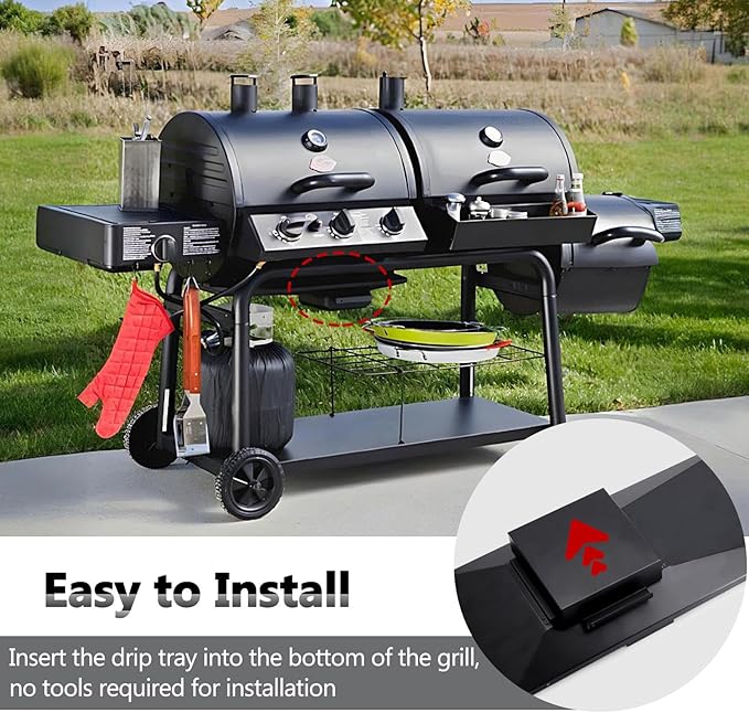 Criditpid Grill Replacement Parts for Char Griller 5050, 5650, 5072, Grease Tray Drip Pan, Heat Plates, Burner Tubes, Hanger Brackets, Ignitor for Char-Griller Replacement, Chargriller 5050 Parts.