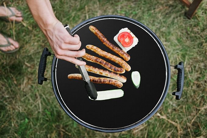 BBQ Grill Mat Roll, Cut to Size Grill Mats for Outdoor, Non-stick Accessories for Gas, Charcoal, Electric Grill, 15.75IN x 10 FT(Black)