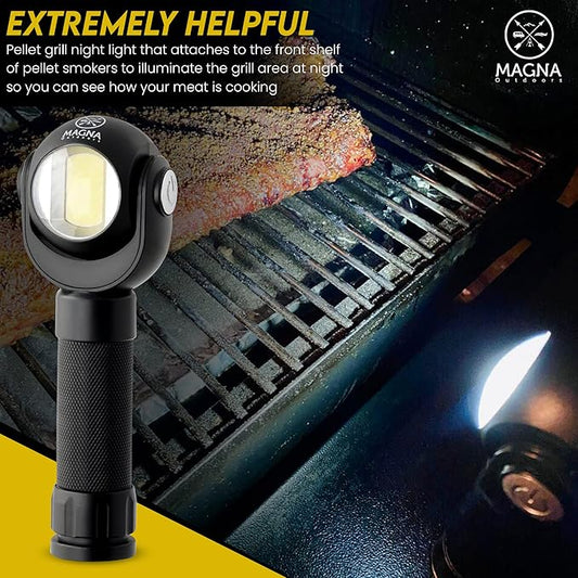 Pellet Smoker Grill LED Night Light - A 2-in-1 Light with a Magnetic Base Attaches to The Front Shelf of Pellet Smokers Compatible with Traeger Grills