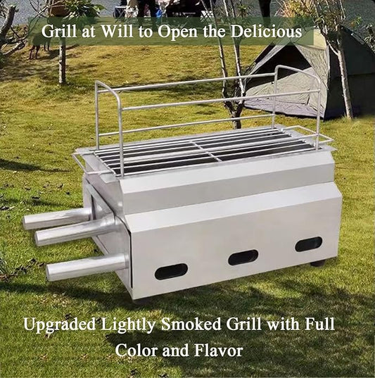 Small Portable Charcoal Grill Smokeless BBQ Grill Tabletop Portability Grill for Outdoor Cooking Barbecue Camping BBQ Indoor household for Small Patio Backyard