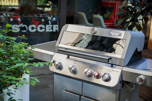 Monument Grills Mesa Series, 4+1 Outdoor Barbecue Stainless Steel Propane Gas Grill, 4 Burners & 1 Side Burner 62,000 BTU Patio Garden Barbecue Grill with Knob Controls, Mesa415BZ
