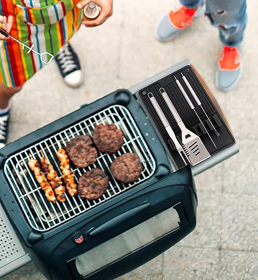 Ozeri BBQ and Grill Utensil Holder Mat Set,Black