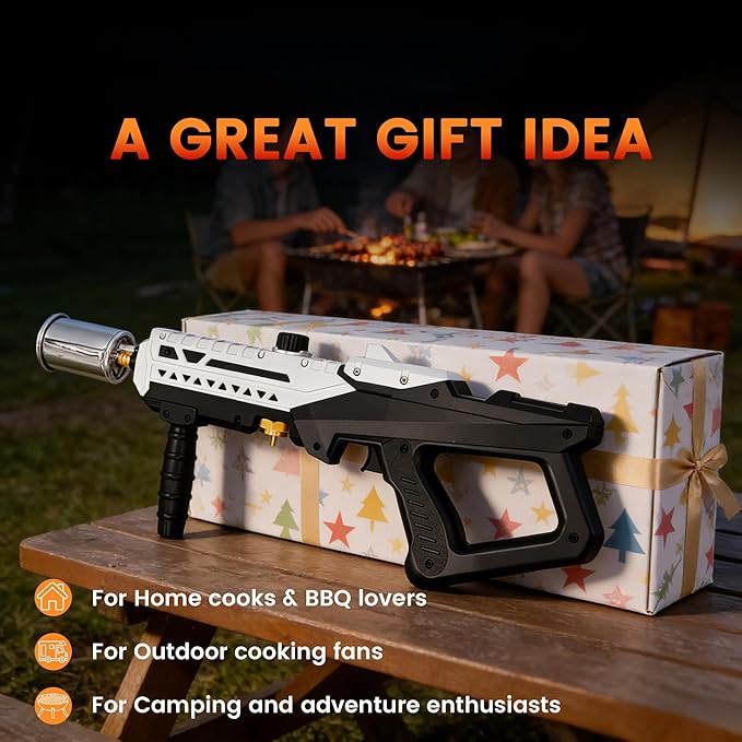 Propane Torch, Adjustable Flame Thrower Gun MAX 2462°F for BBQ, Grill, Campfire, Searing Steak, Cooking, Charcoal Lighter, Camping Gift Idea (Propane Tank Not Included)