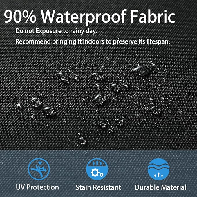 Outdoor Chair Cushions Set of 2,Patio Seat Cushion 17"x16"x2",U-Shaped Dining Chair Cushion 17 by 16 Inch,Water Resistant,Fade-Resistant Chair Pads for Kitchen Garden Furniture(Black)