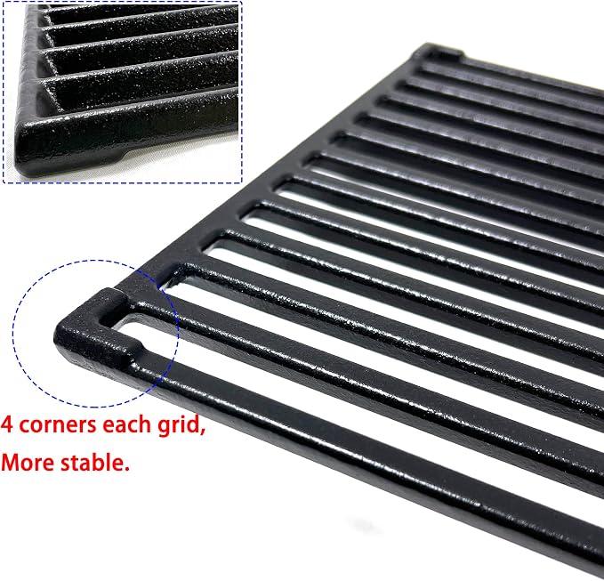 DC148 16 4/9'' Cast Iron Cooking Grates for Dynaglo DGH450CRP DGH450CRP-D 4 Burner, DGH474CRP DGH485CRP DGB494SPB, for Kenmore 146.16132110 146.23678310 Backyard BY13-101-001-12 Grill