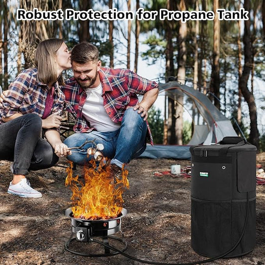 Propane Tank Cover Bag 20lb, WITSTEP Heavy Duty Propane Tank Cover Carrier Bag with Side Flip Flap and 4 Ventilated Holes, Water & Wear Resistant Propane Cylinder Storage Bag for Home & Outdoor Use