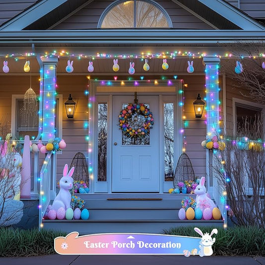 JMEXSUSS 400 LED Easter Lights Indoor Outdoor, 132FT Easter String Lights | Pastel String Lights Plug in, with Remote, 8 Modes Colorful Christmas Light for Bedroom Party Tree Decorations