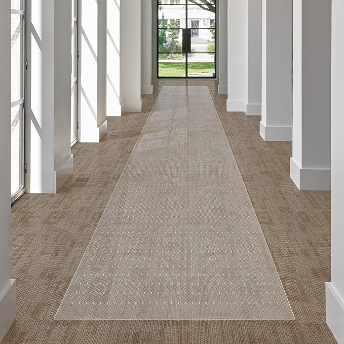 SALLOUS 2' x 6' Plastic Runner Mat for Hallway Runner Rug for Carpet, Waterproof Vinyl Floor Mat for Carpeted Floors, Slip Resistant with Grips, Carpet Protector for Home (Clear)