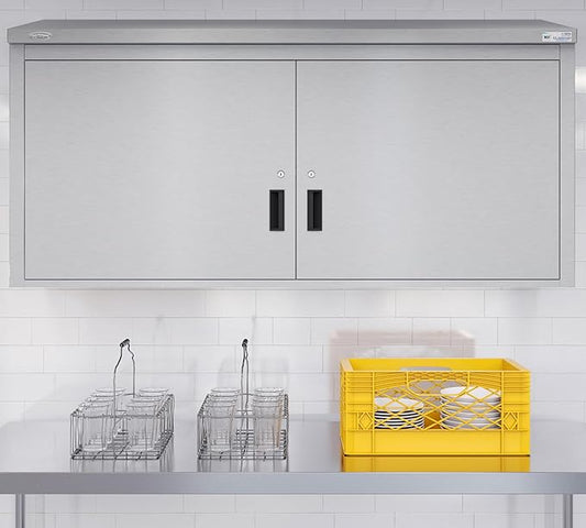 KoolMore 60 in. Stainless Steel Wall Cabinet with Hinged Doors, NSF Certified (KM-WMC-1560-S)