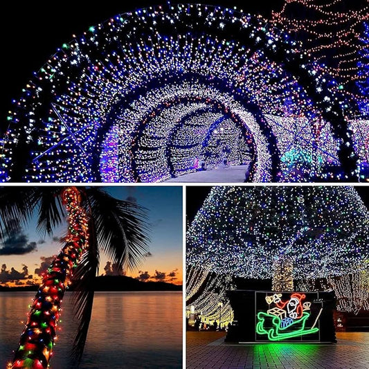 4 Pack Solar String Lights for Outside, 170 FT Total 480 LED Solar Chrismas Lights Outdoor with 8 Modes & Memory Function, Waterproof Twinkle Light for Xmas Tree Yard Party Decorations (Multicolor)