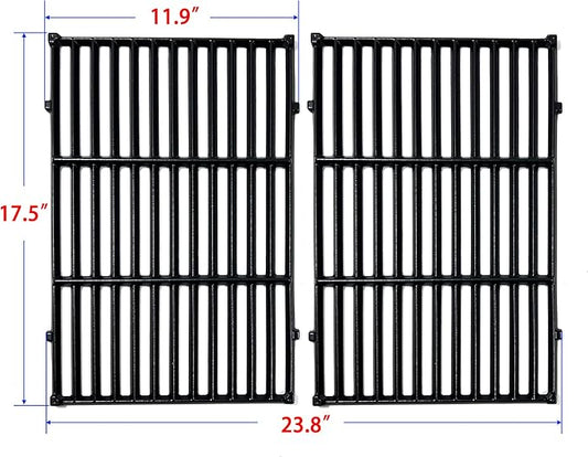 DC130 17.5" 7638 2pk Cast Iron Cooking Grill Grates Replacement for Weber Spirit 300, 310, 320 Series, Spirit 700, Genesis Silver B/C, Genesis Gold B/C, Genesis Platinum B/C Gas Grills
