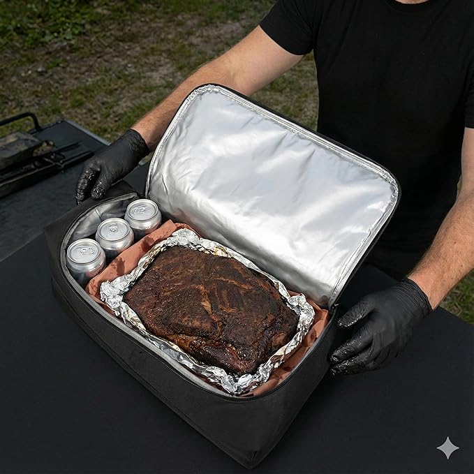 BBQ Blanket for Resting Meat - Leakproof Insulated Meat Bag & Meat Blanket - Heavy Duty Smoking Meat Accessories - BBQ Gifts for Men with Heat Retention & 270-Degree Zipper - Durable & Reusable
